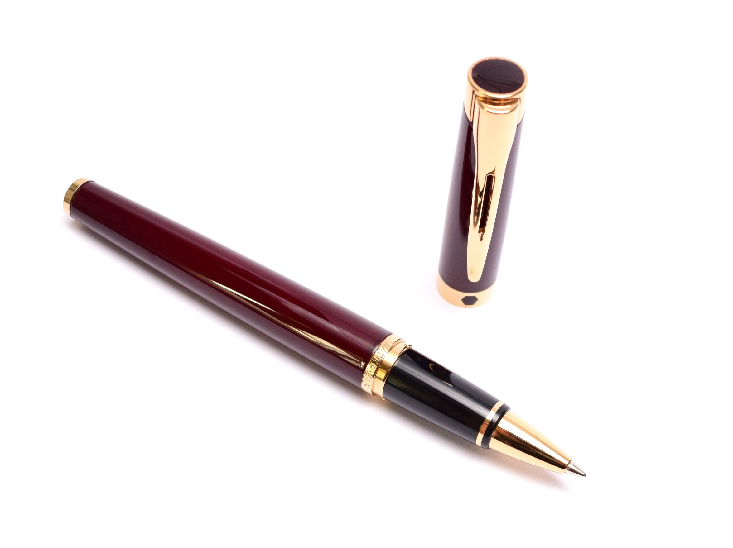 Stylo Bille Waterman Étalon En Laque Bordeaux Et Plaqué Or - Gravure D M - Occasion - Très Beau