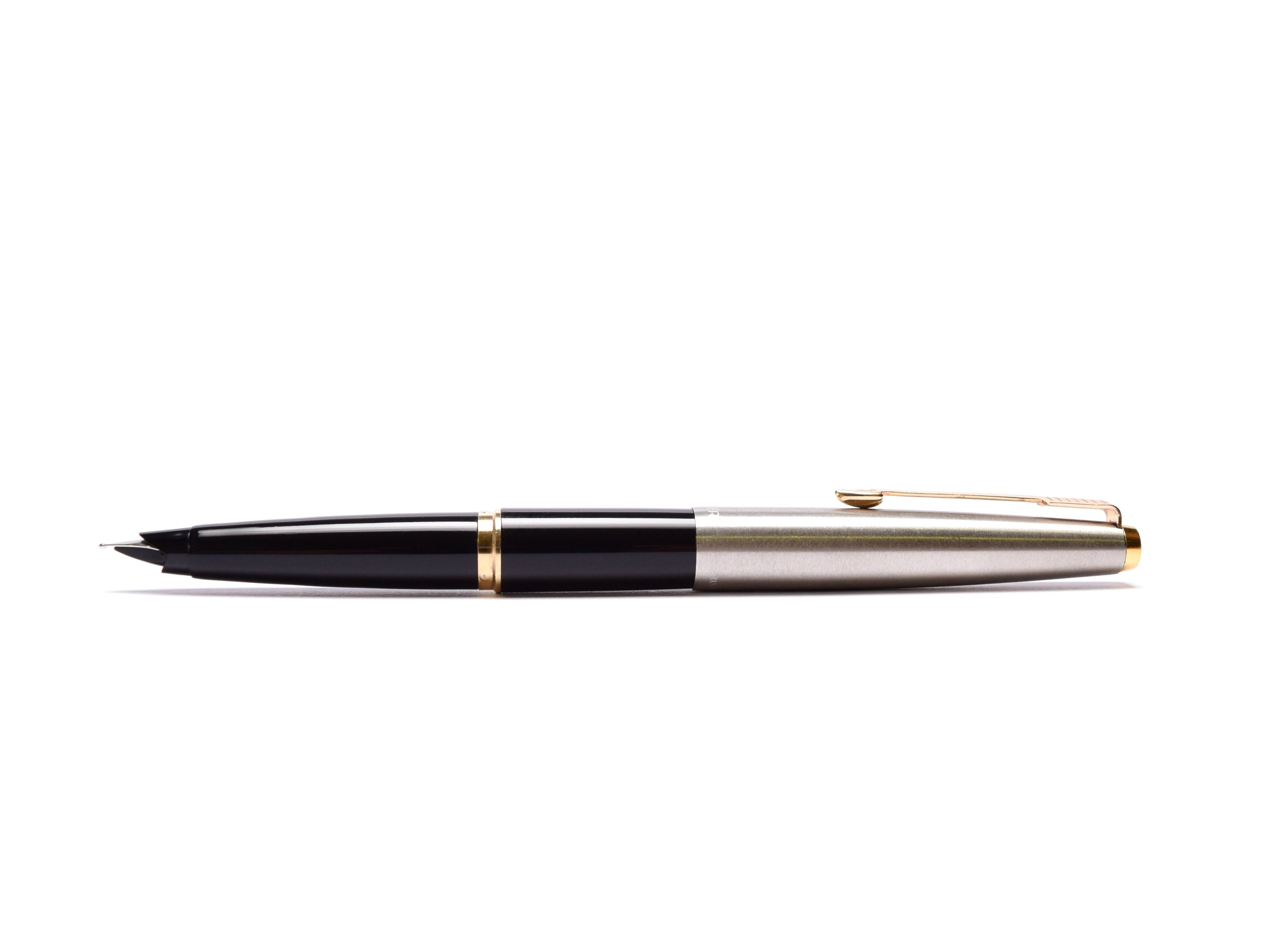 Vintage 1960s Parker 45 Student Black Body Steel X EF/XF Nib