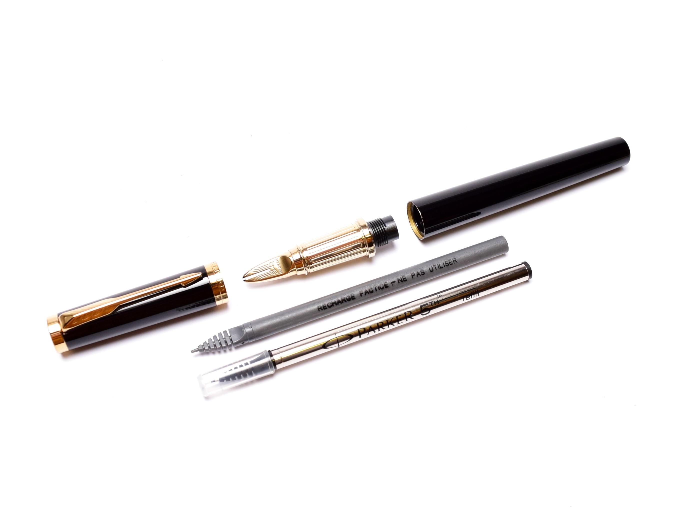Parker ingenuity laquer black gold trim 5th technology pen Clearance