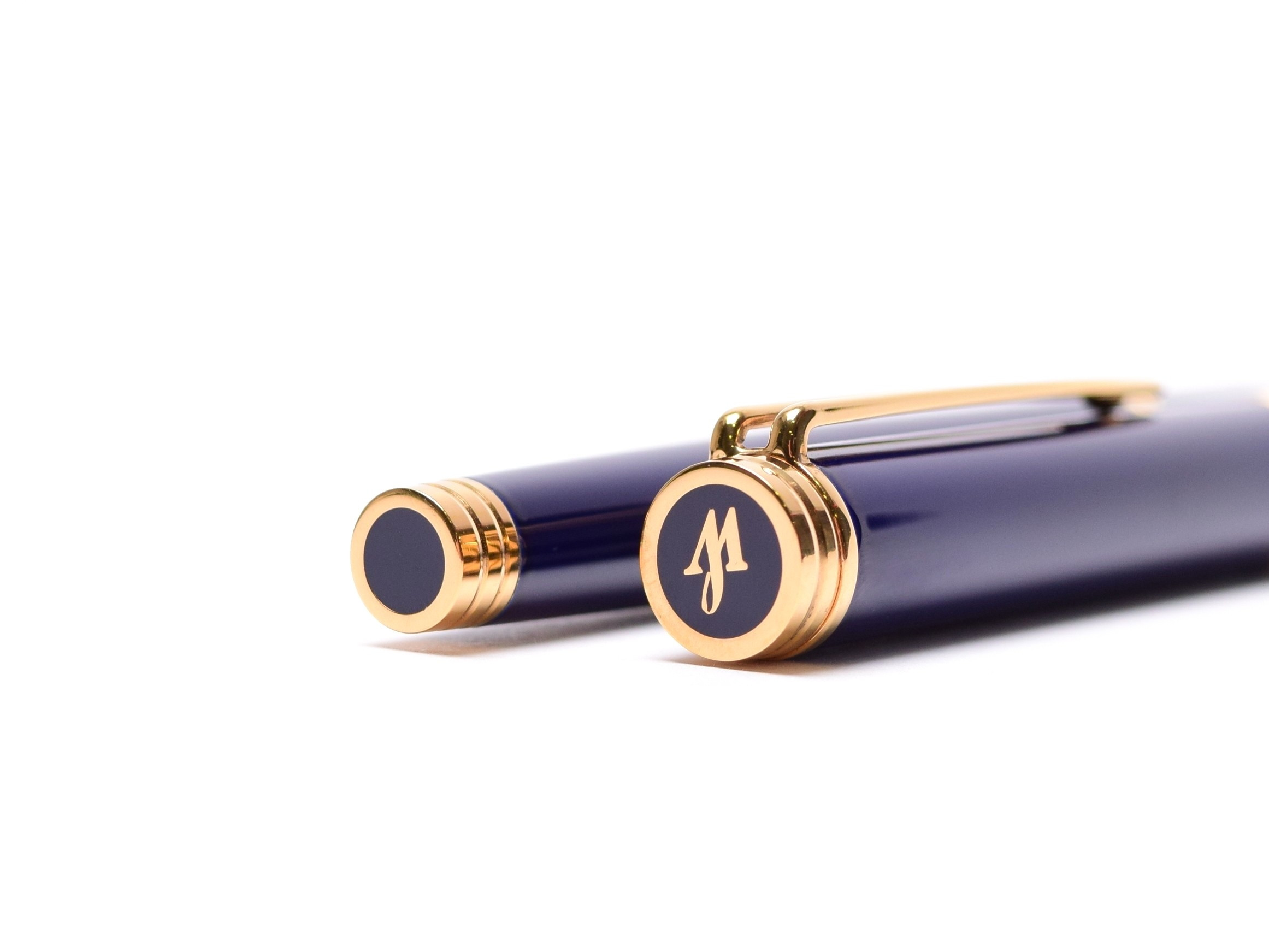 Classic 1990s WATERMAN Ideal Gentleman Blue Lacquer & Gold 18K F