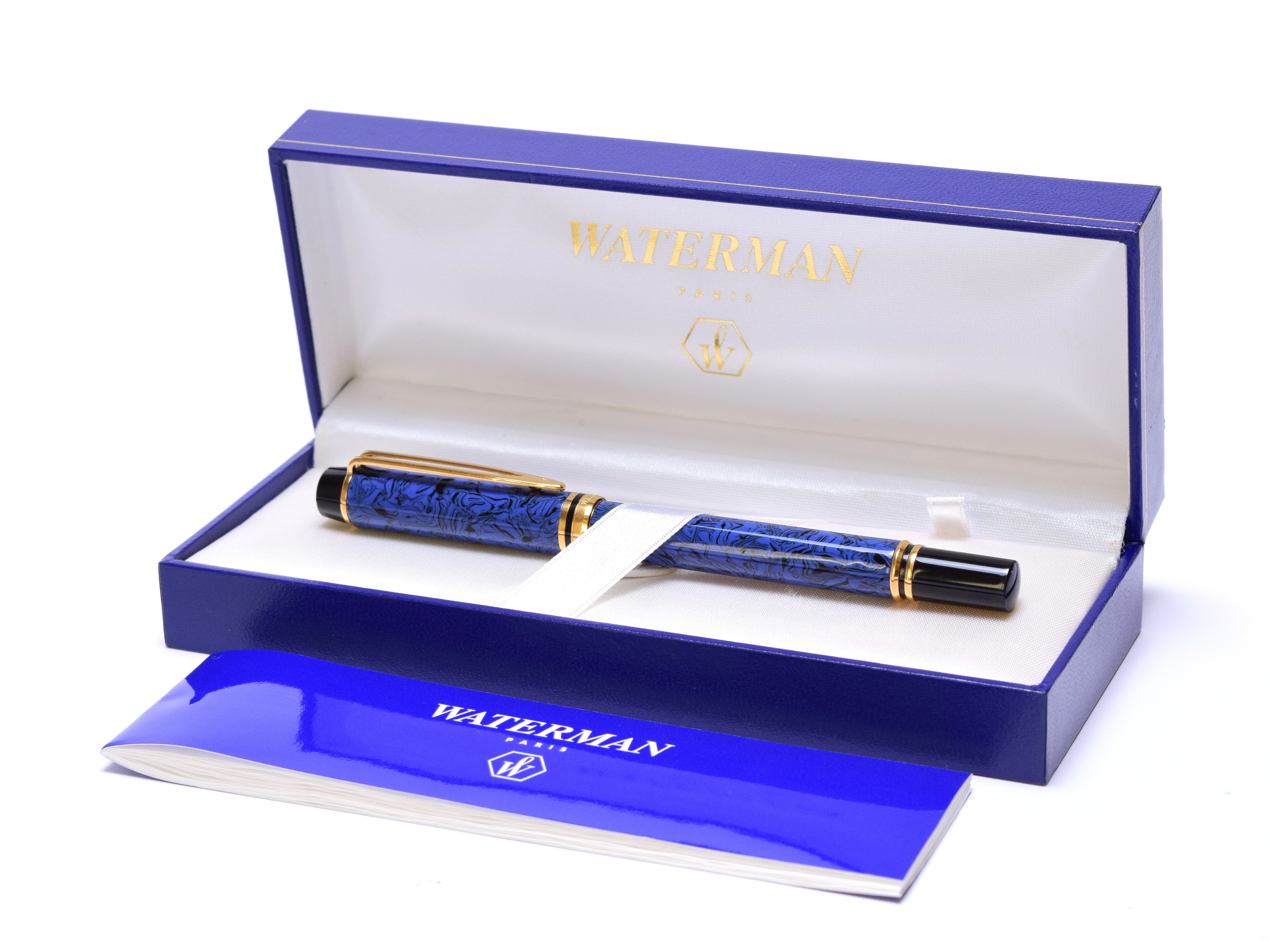 Stunning 1990 Waterman Ideal Le Man 200 Rhapsody Lapis Blue Ripple