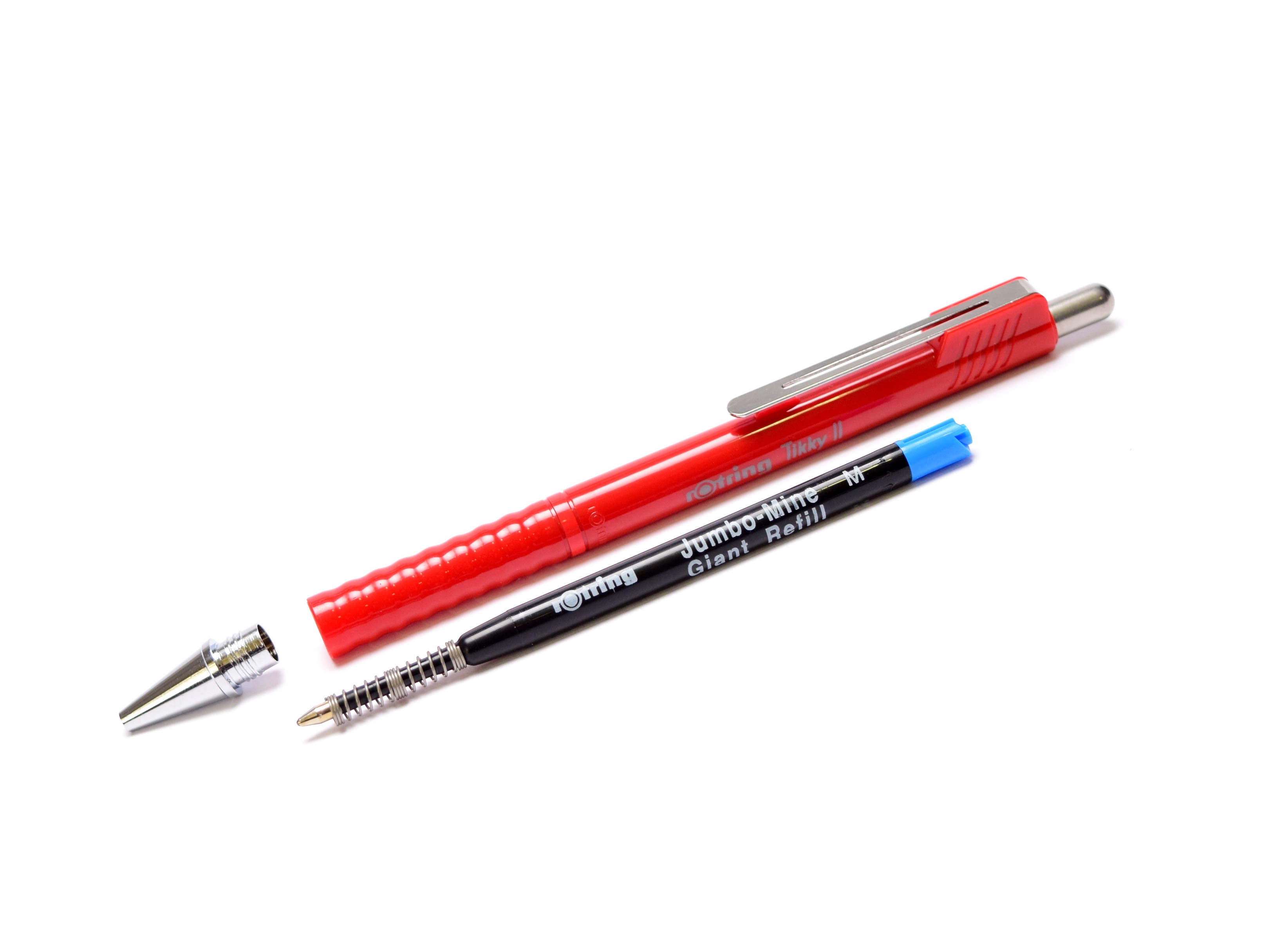 NOS New Rotring Tikky II Jumbo Refill Wave Grip Red Color Ballpoint Pen ...