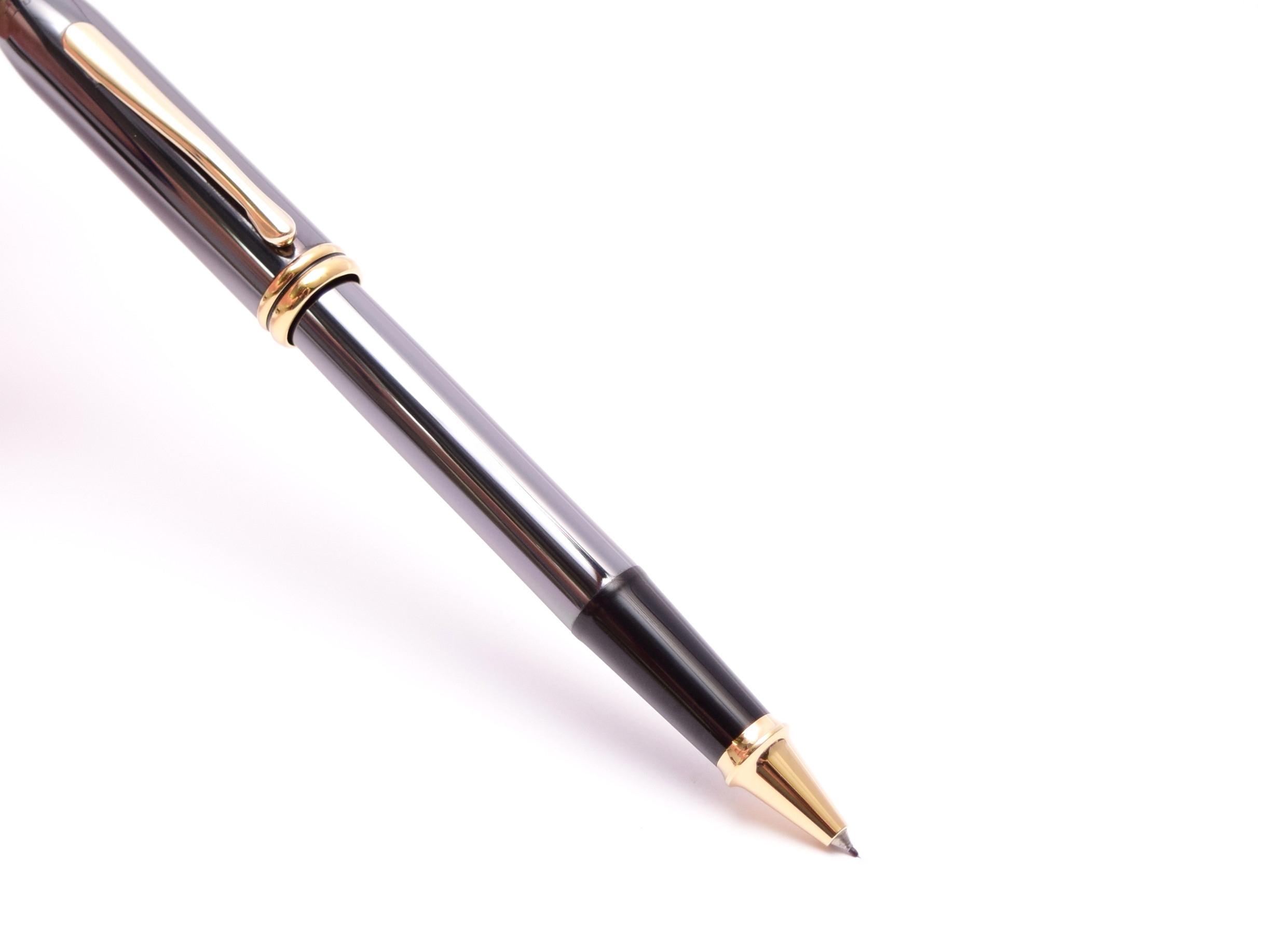 CROSS Townsend Titanium Gray Lacquer & 23K Gold Plate Rollerball Pen Made in USA in Box