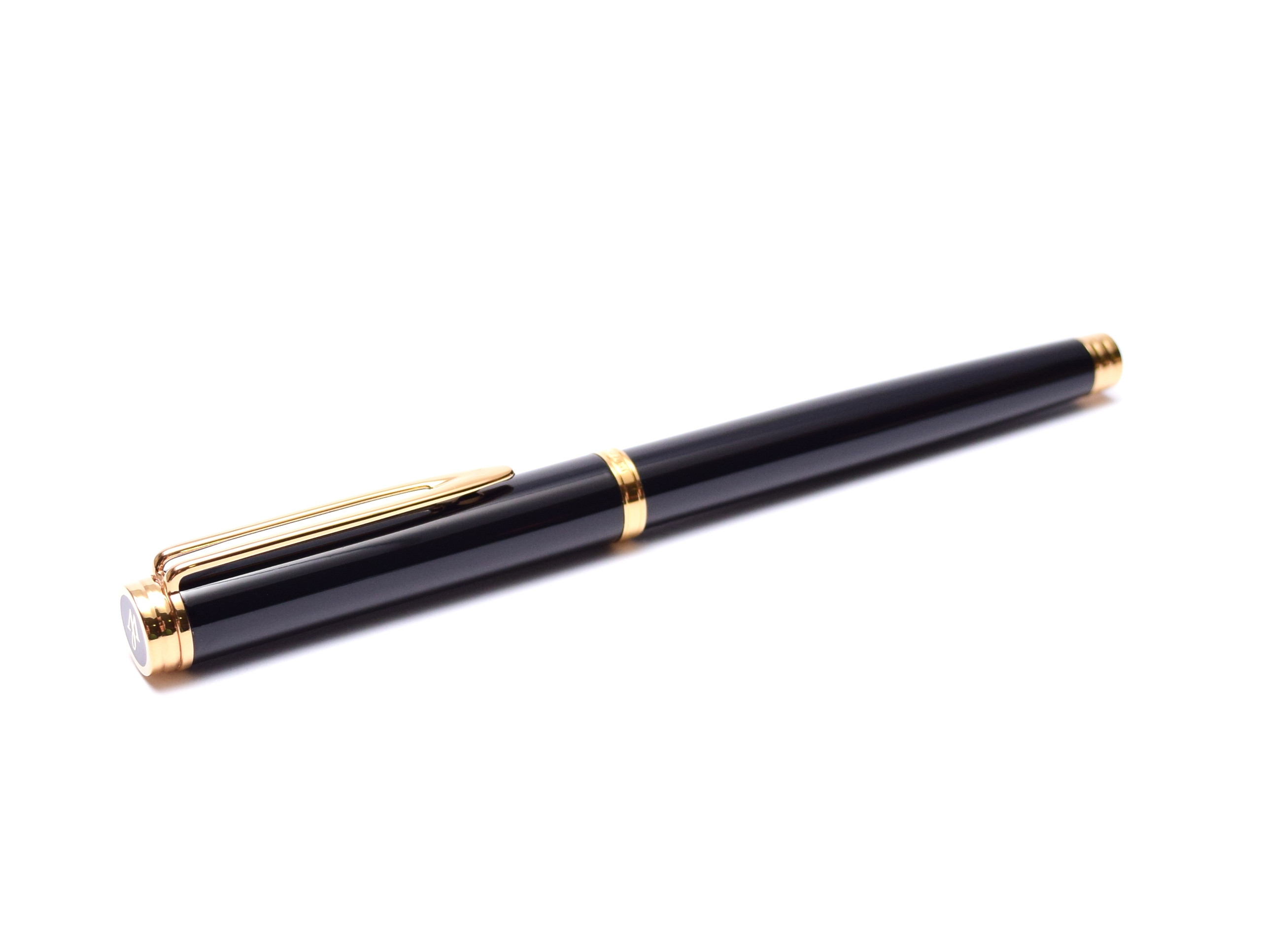 1990s WATERMAN Ideal Gentleman Black Lacquer & Gold 18K F Flex Nib