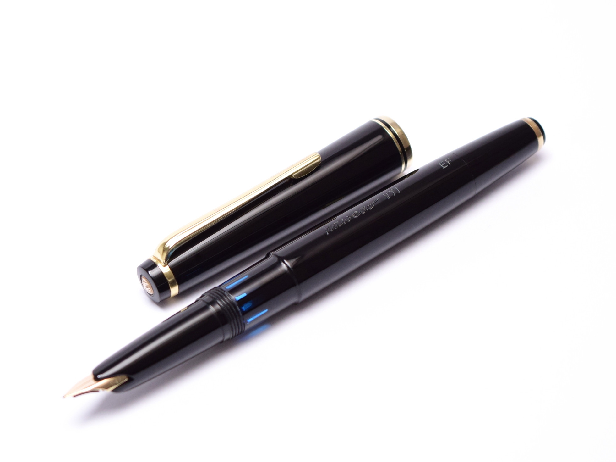 1960s KAWECO V71 Masterpiece Black Resin Oversize 14K EF Semi Flex