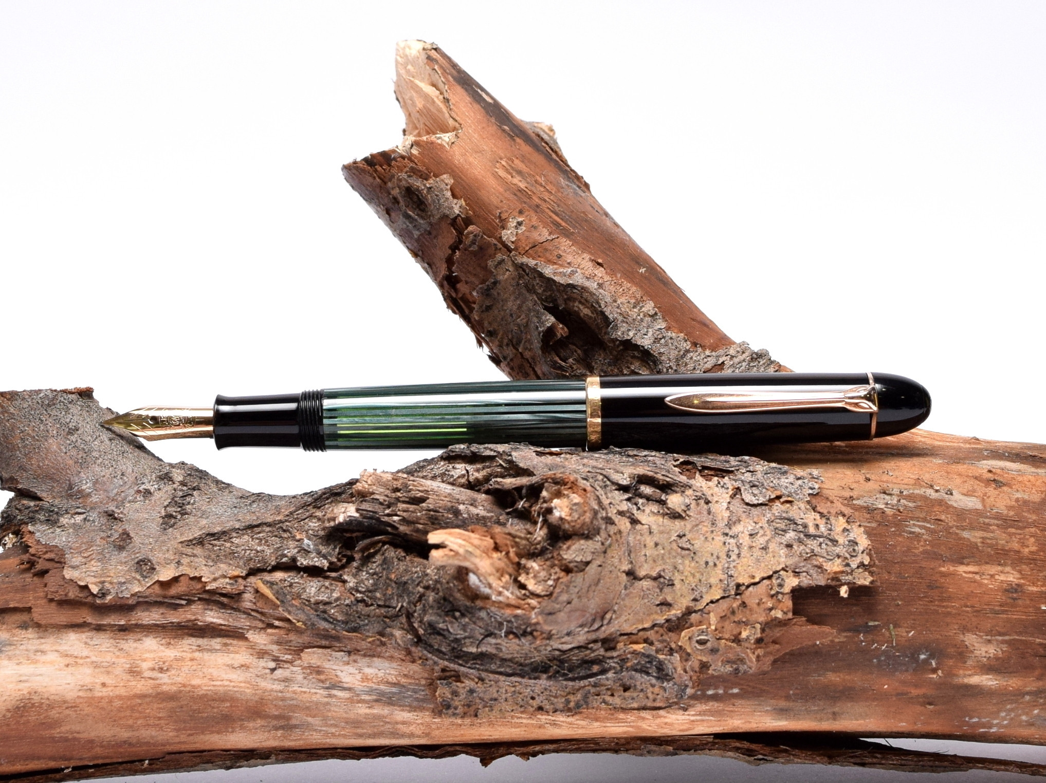 1956 Pelikan 140 Tortoise Green Striped Gunther Wagner 14K Gold