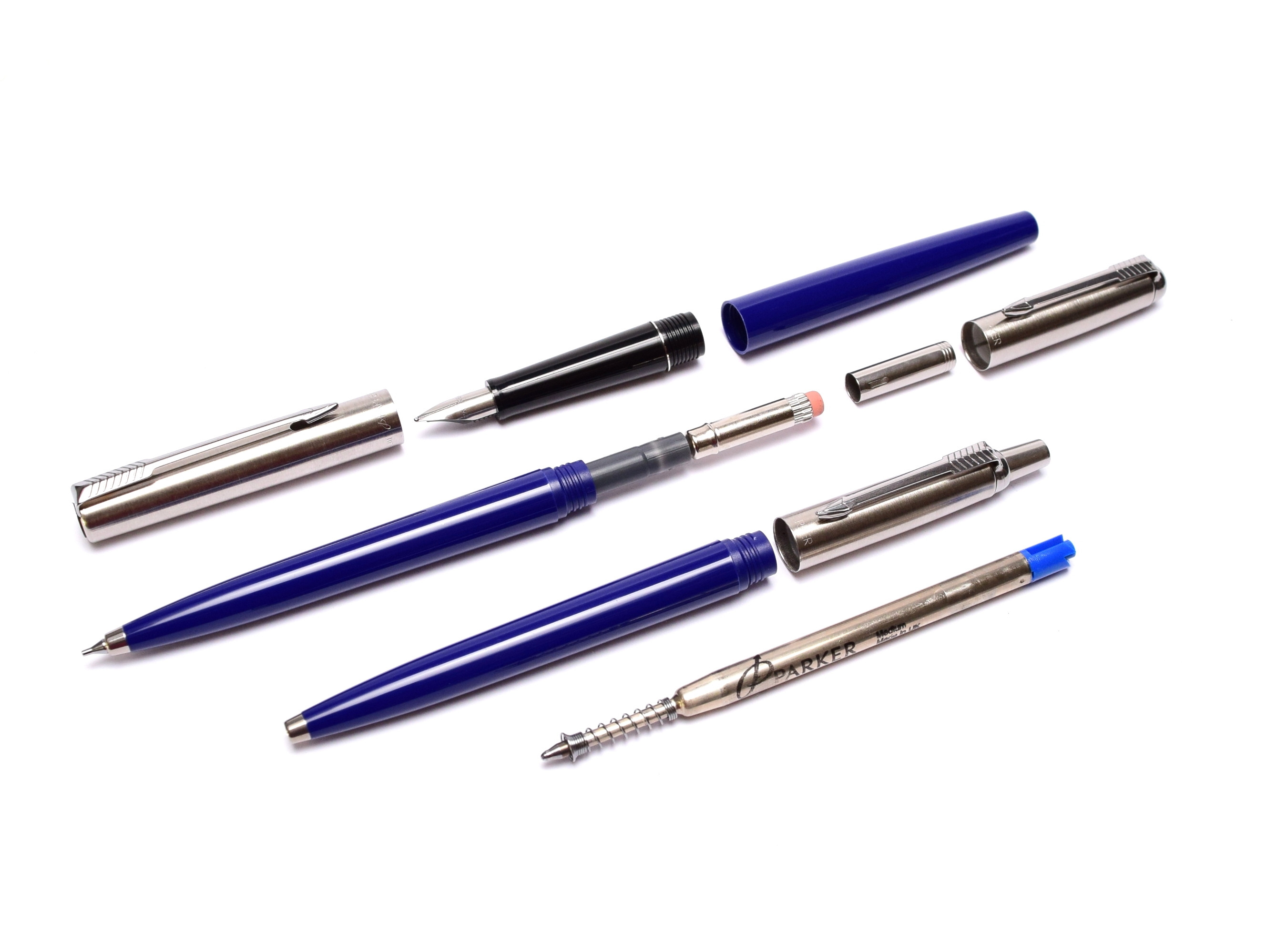 Parker Jotter M Medium Nib Fountain Pen Push Button Ballpoint Pen ...
