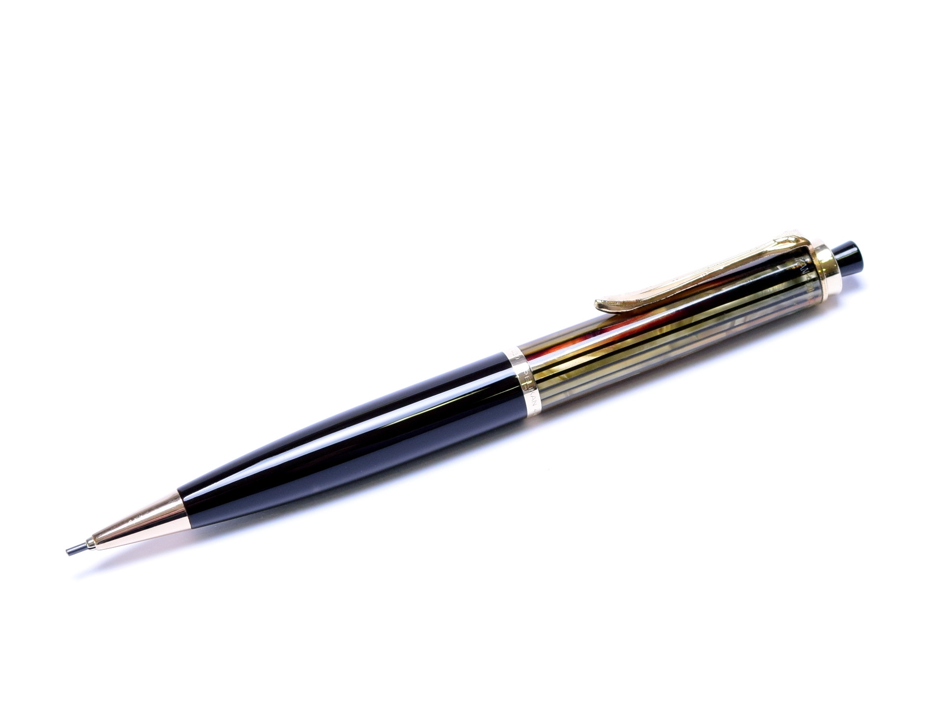 Rare 1950s Thick Pelikan 450 Tortoise Brown Striped & Gold Filled