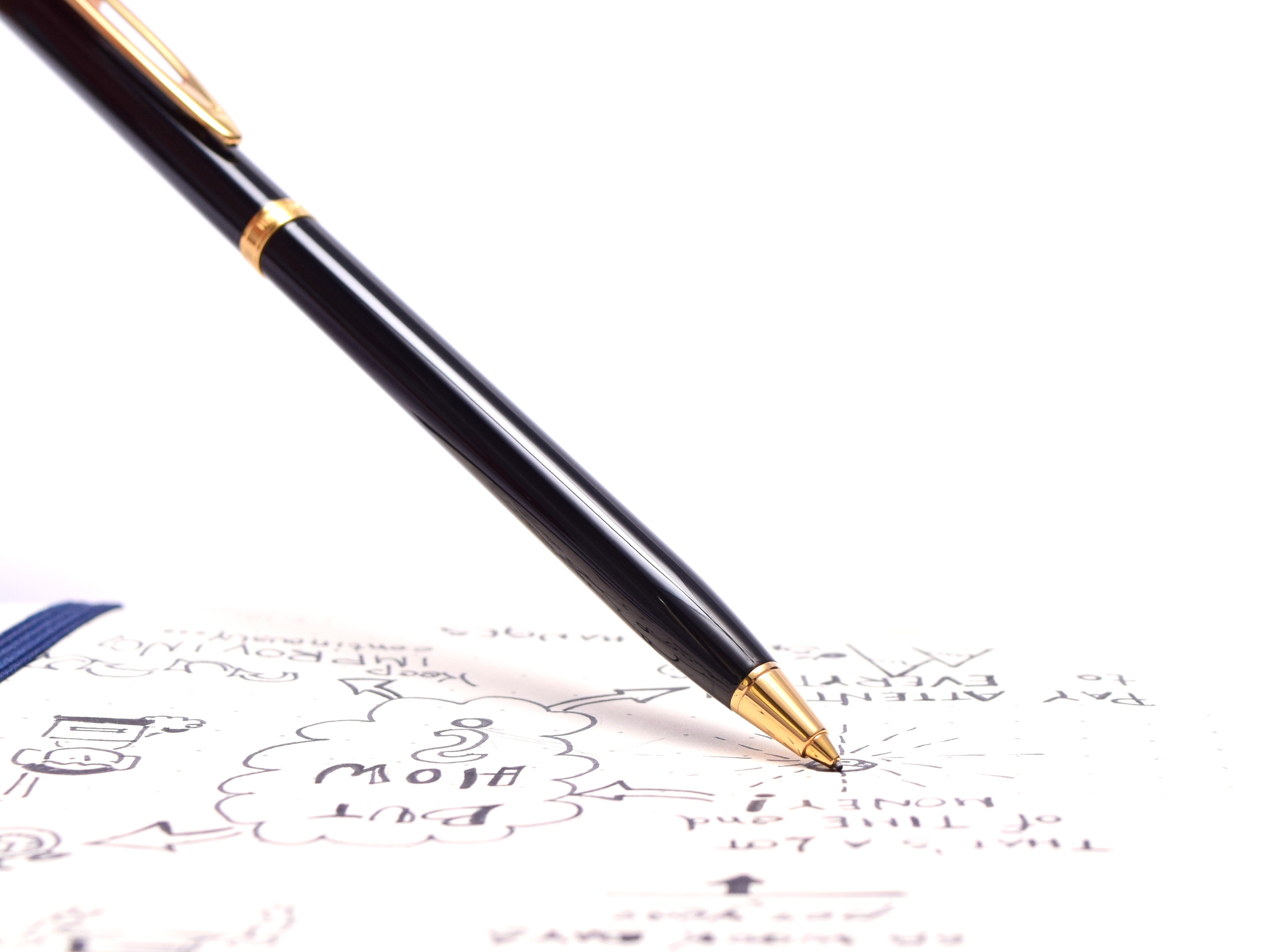 1990s WATERMAN Ideal Gentleman Black Lacquer & Gold 18K F