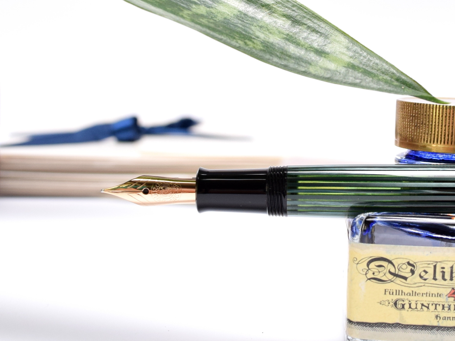 1956 Pelikan 140 Tortoise Green Striped Gunther Wagner 14K Gold