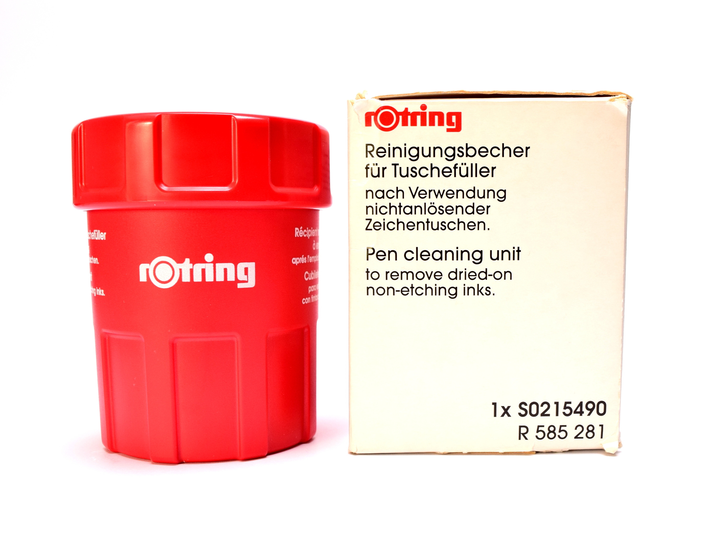 NOS Vintage Rotring Ink Pen Cleaning Unit Made in Germany + 10 Cleaner Concentrate Sachets in Box
