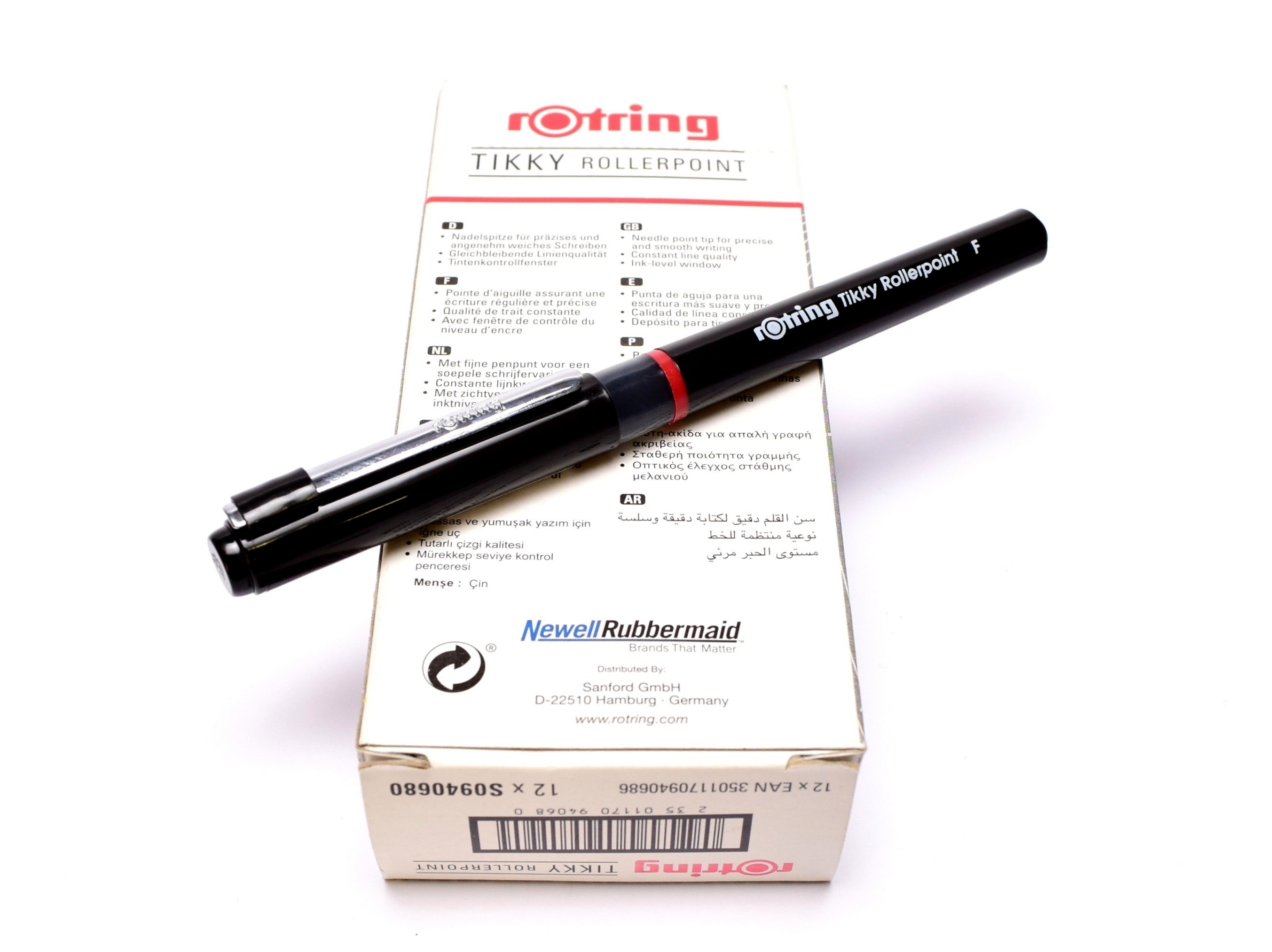 Rotring Tikky Fine Liner Fiber Tip Graphic Pen, 0.8 mm, Black Ink (1904758)