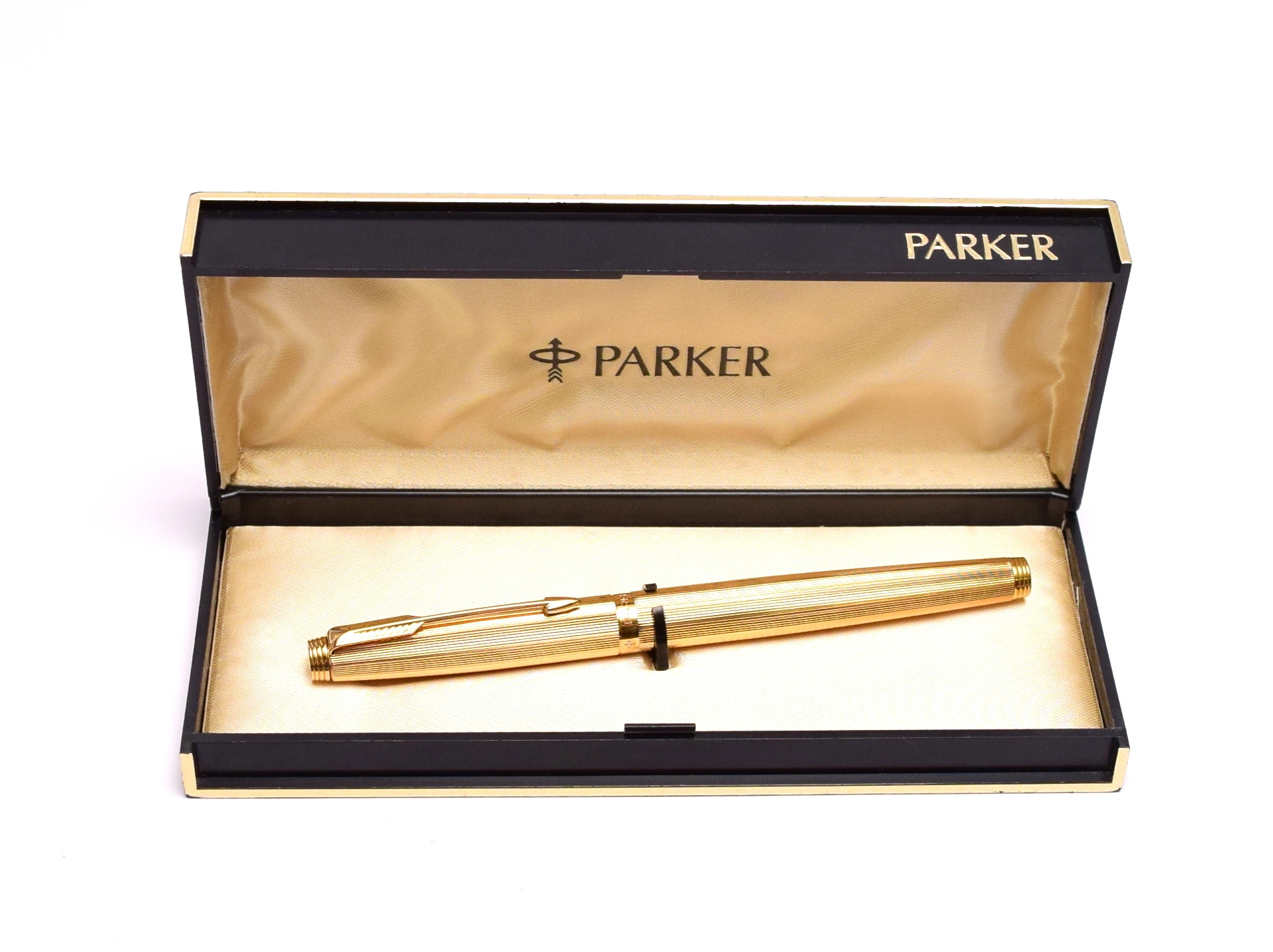 NOS in Box Stunning 1990s PARKER 75 GODRON 14K Gold F Fine Nib Made in ...