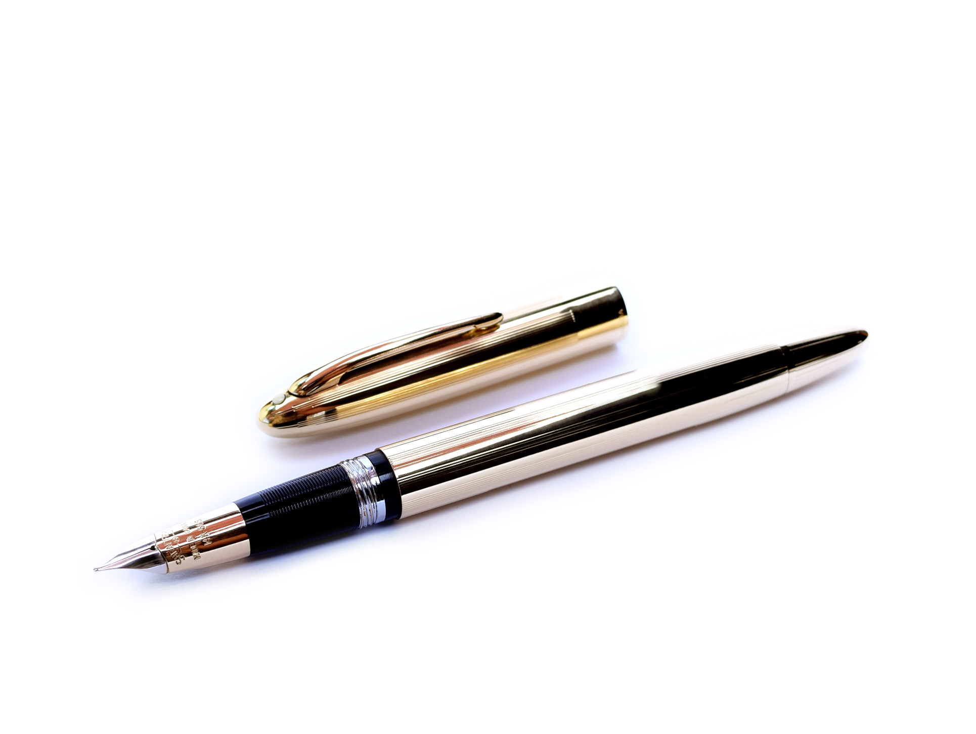 Rare Made in Canada Sheaffer's Snorkel Gold Filled 14K Two Tone F
