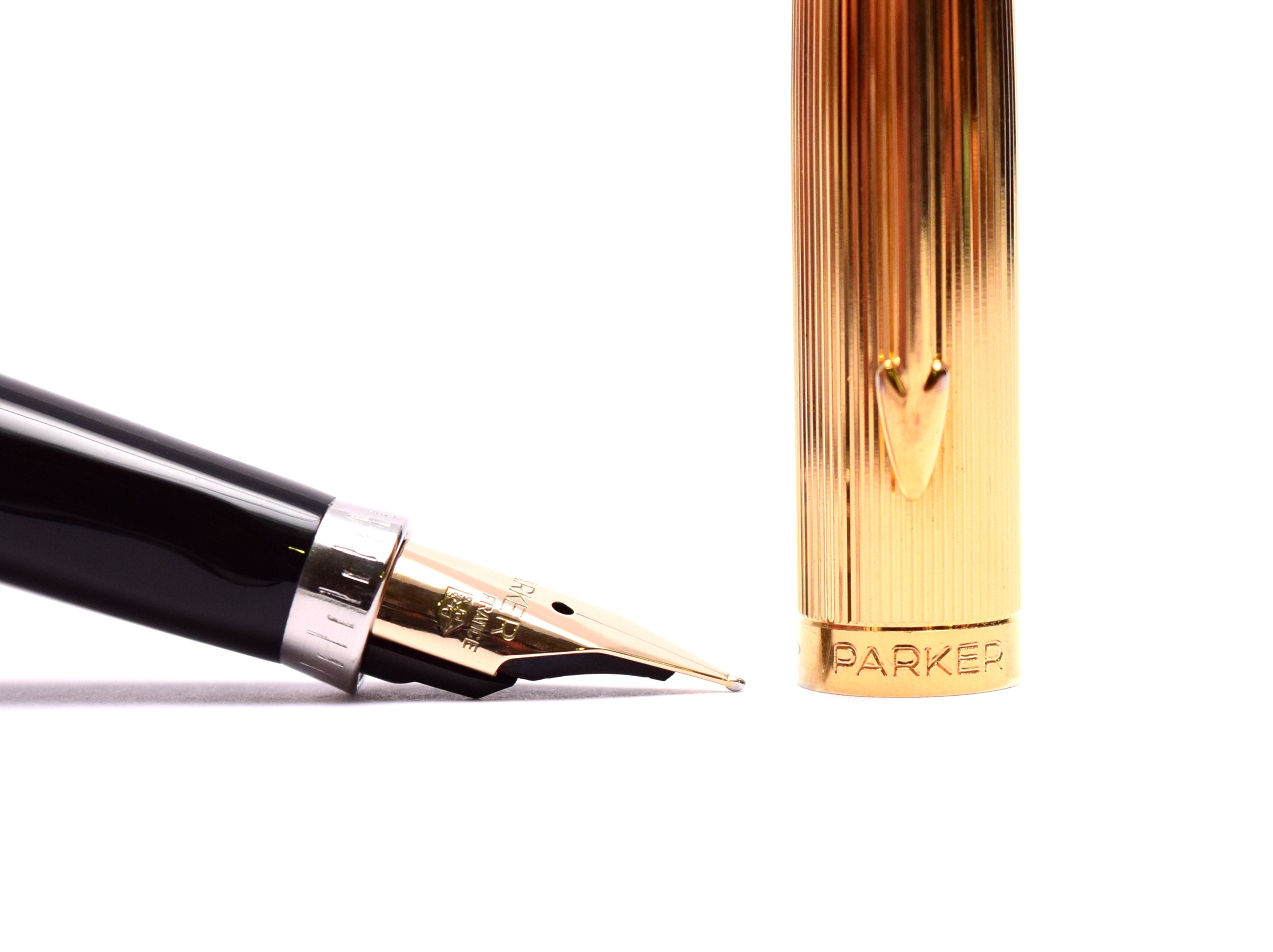 NOS in Box Stunning 1990s PARKER 75 GODRON 14K Gold F Fine Nib Made in ...
