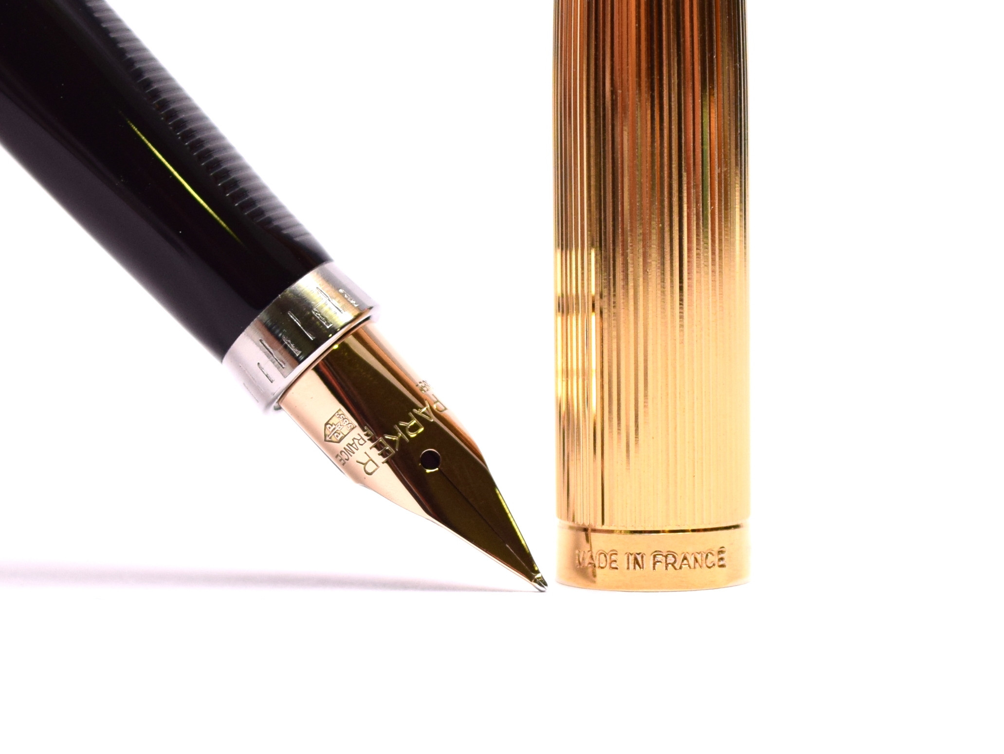 NOS in Box Stunning 1990s PARKER 75 GODRON 14K Gold F Fine Nib Made in ...