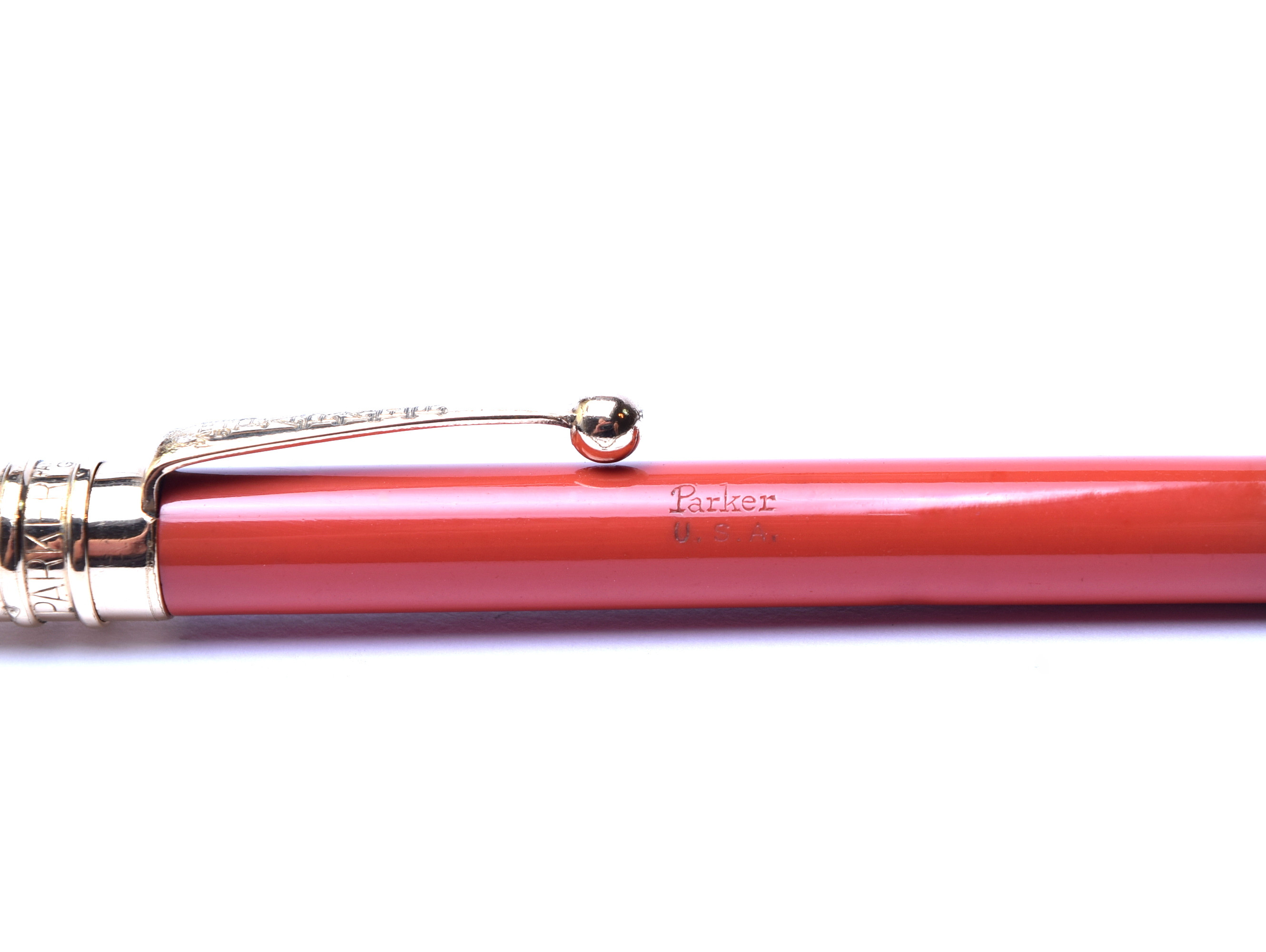 1923 PARKER DUOFOLD Coral Red Lucky Curve Mechanical Pencil
