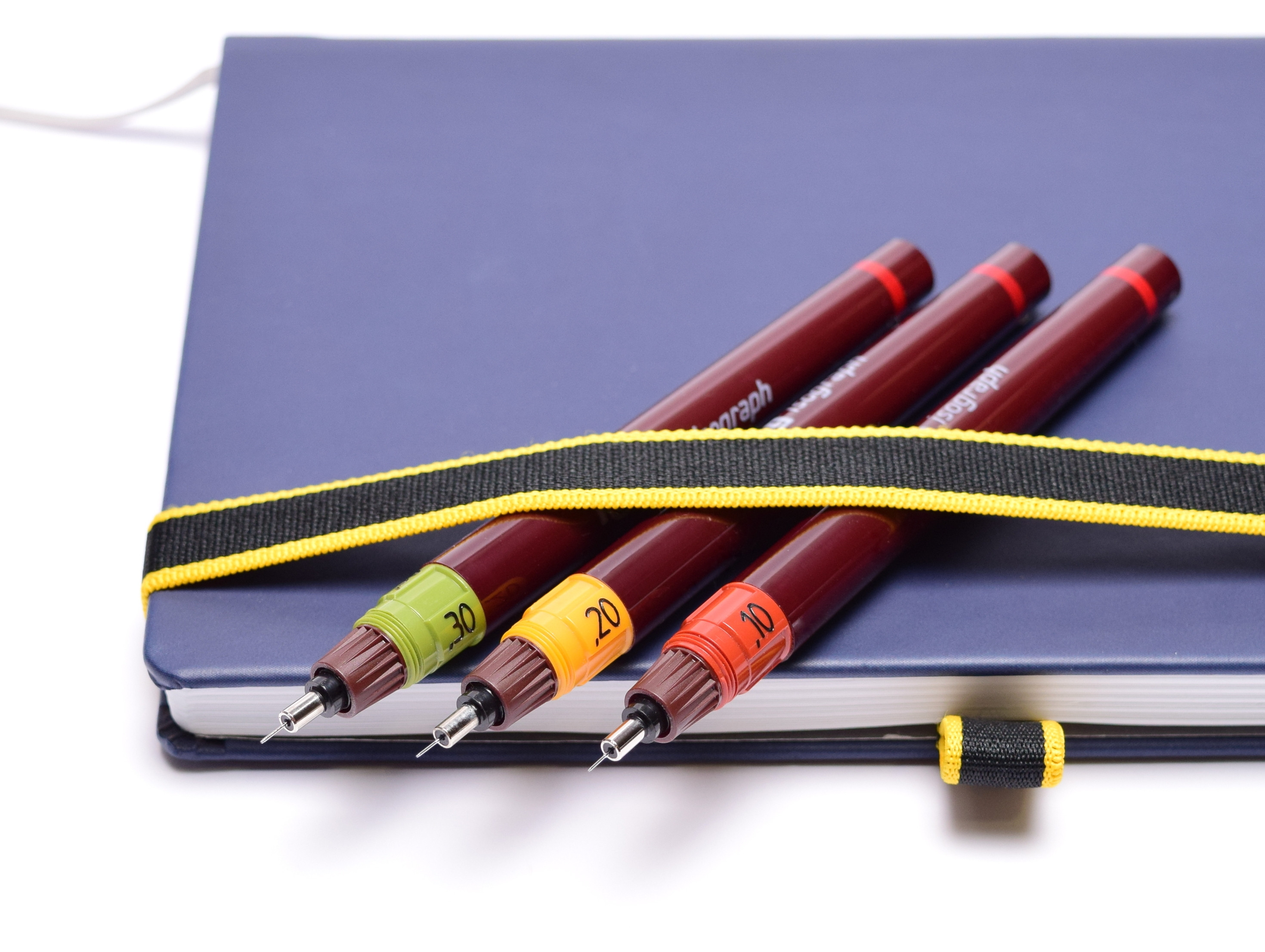 NOS Vintage Rotring Isograph Junior Set 3 Technical Pens 0.10mm, 0.20mm