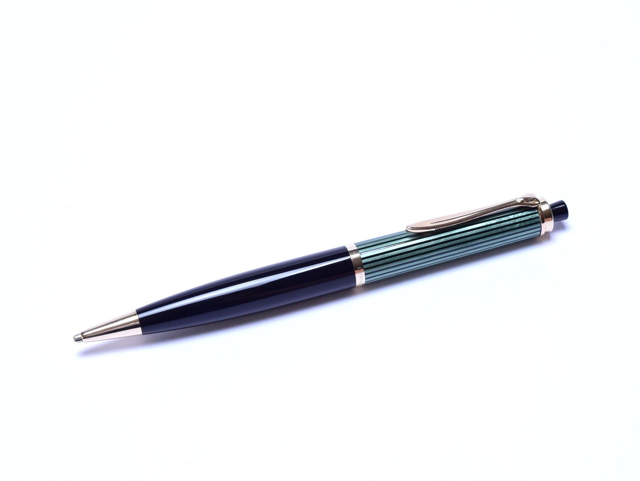 Rare 1950s Pelikan 450 Tortoise Green Striped & Gold Filled Trims