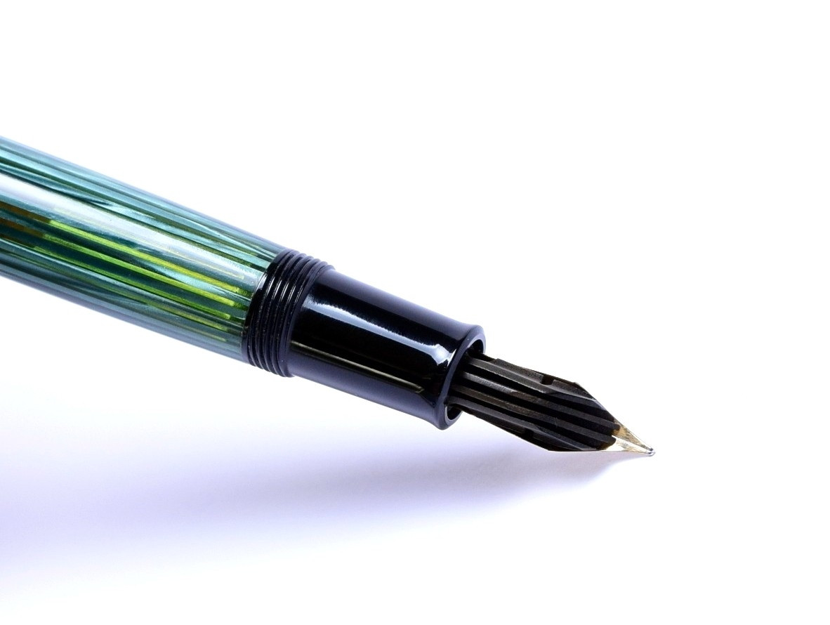 1956 Pelikan 140 Tortoise Green Striped Gunther Wagner 14K Gold