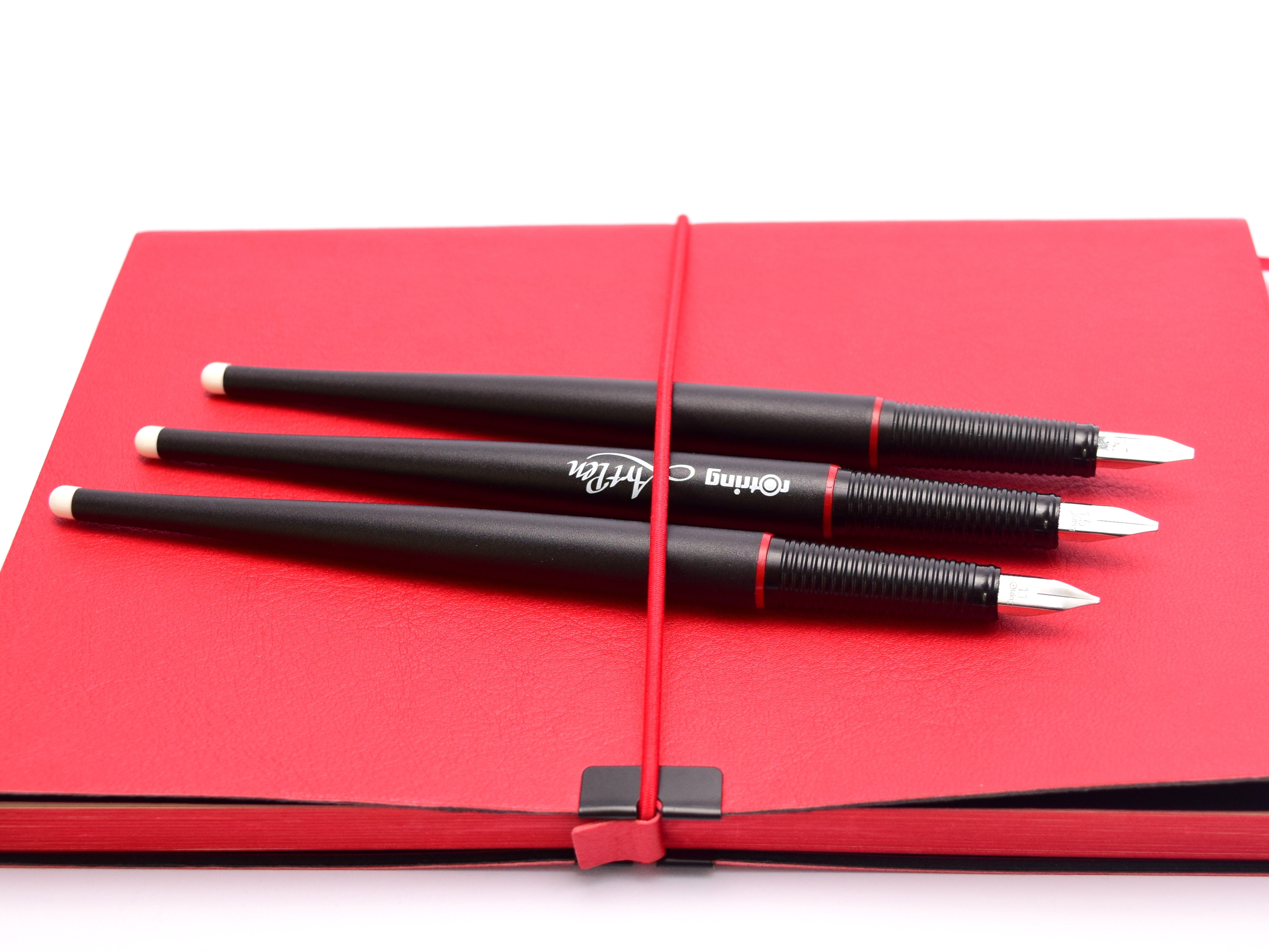 Vintage Rotring ArtPen Fountain Calligraphy Pen Set In Box w/ 12