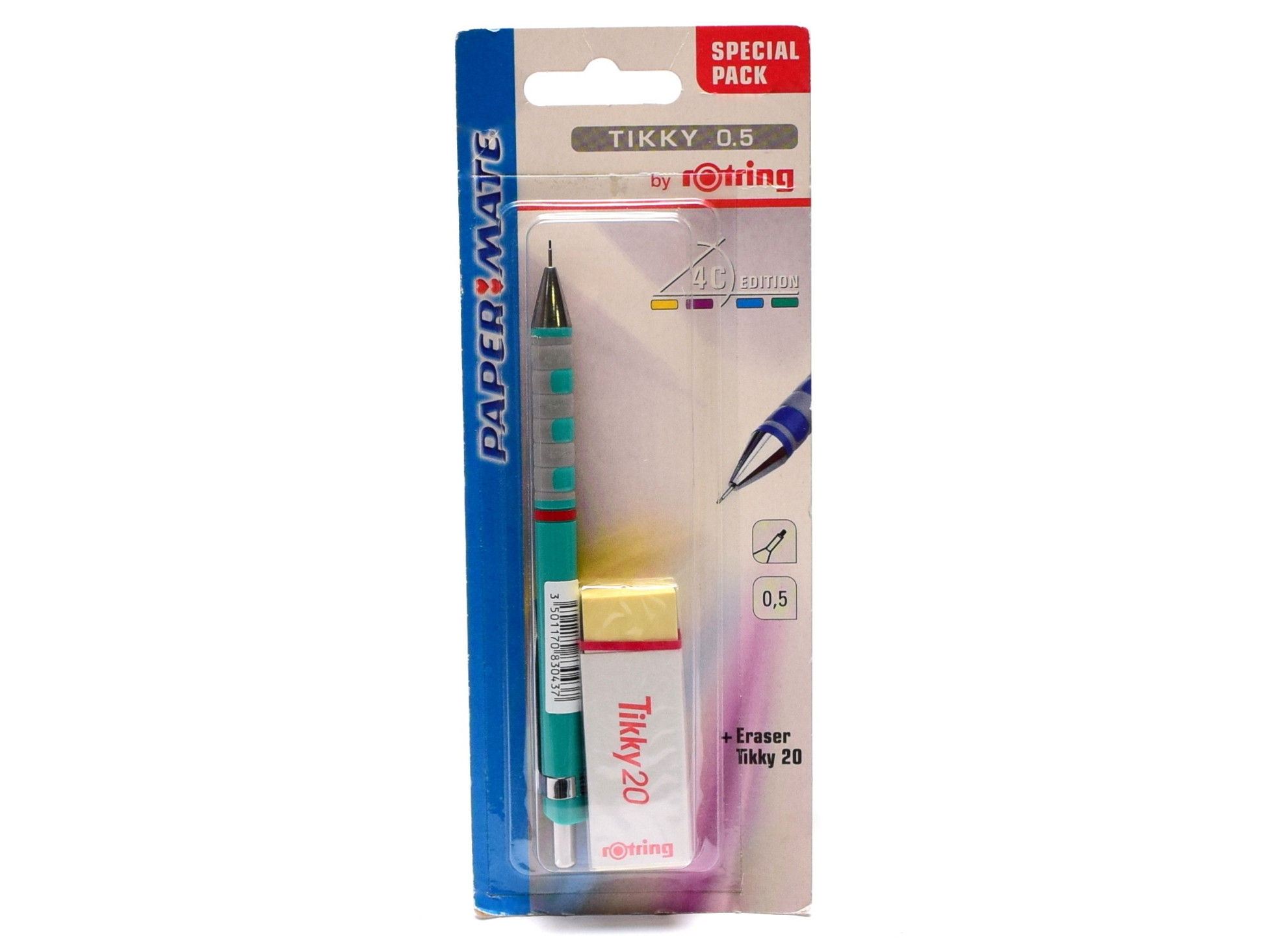 NOS New Tikky w/ Rubberized Grip green Color 0,5MM Leads Mechanical