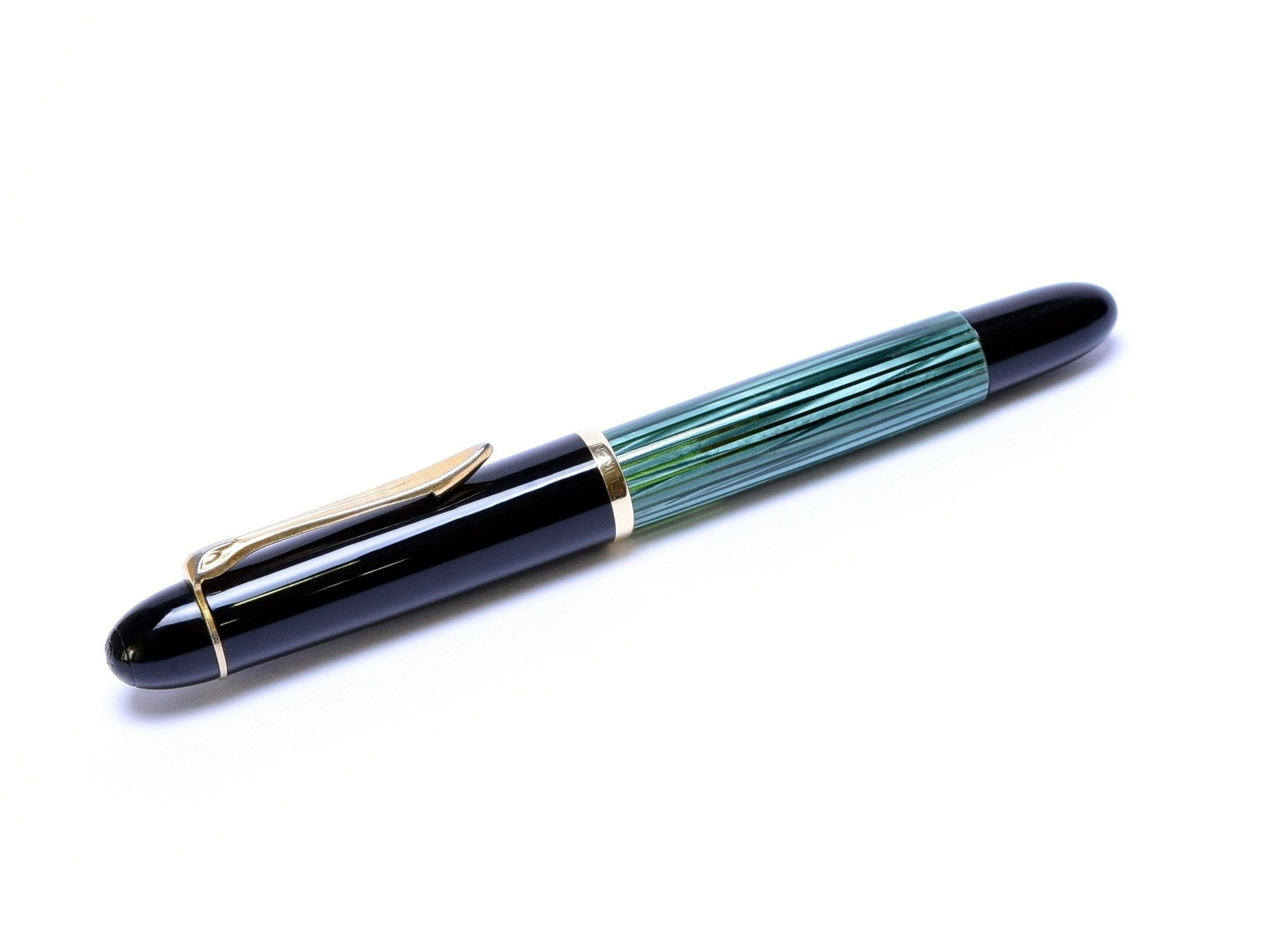 1956 Pelikan 140 Tortoise Green Striped Gunther Wagner 14K Gold
