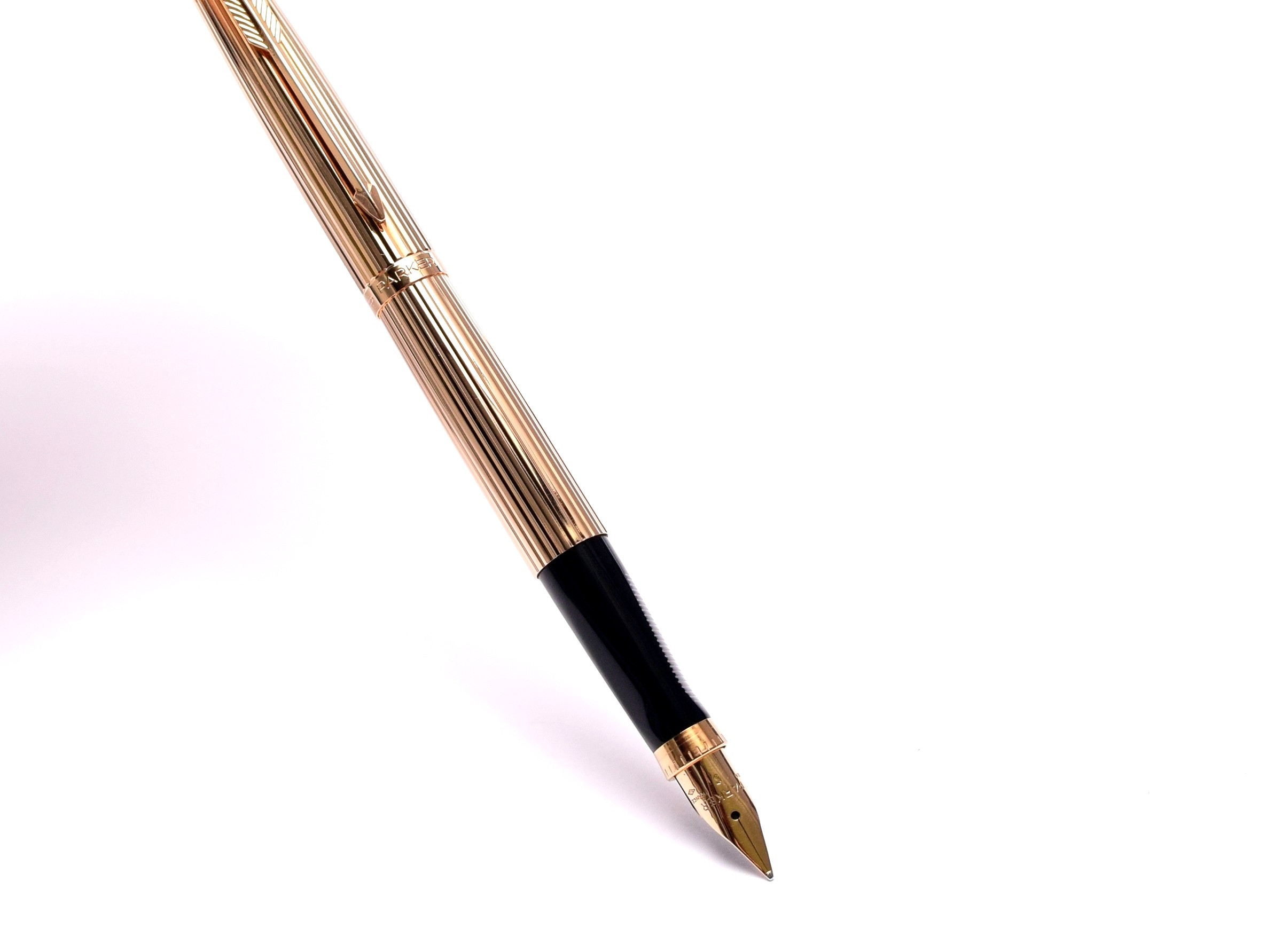 Rare 1980s 20μ (Micron) Gold Plated Flat-top PARKER 75 GODRON Made