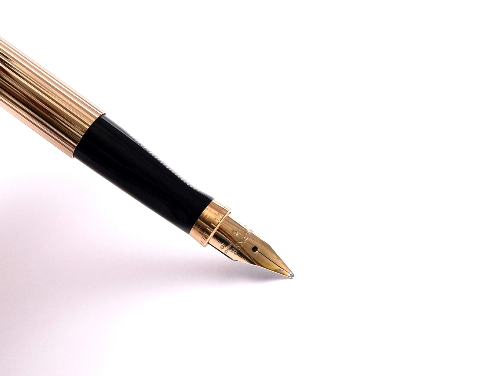 Rare 1980s 20μ (Micron) Gold Plated Flat-top PARKER 75 GODRON Made