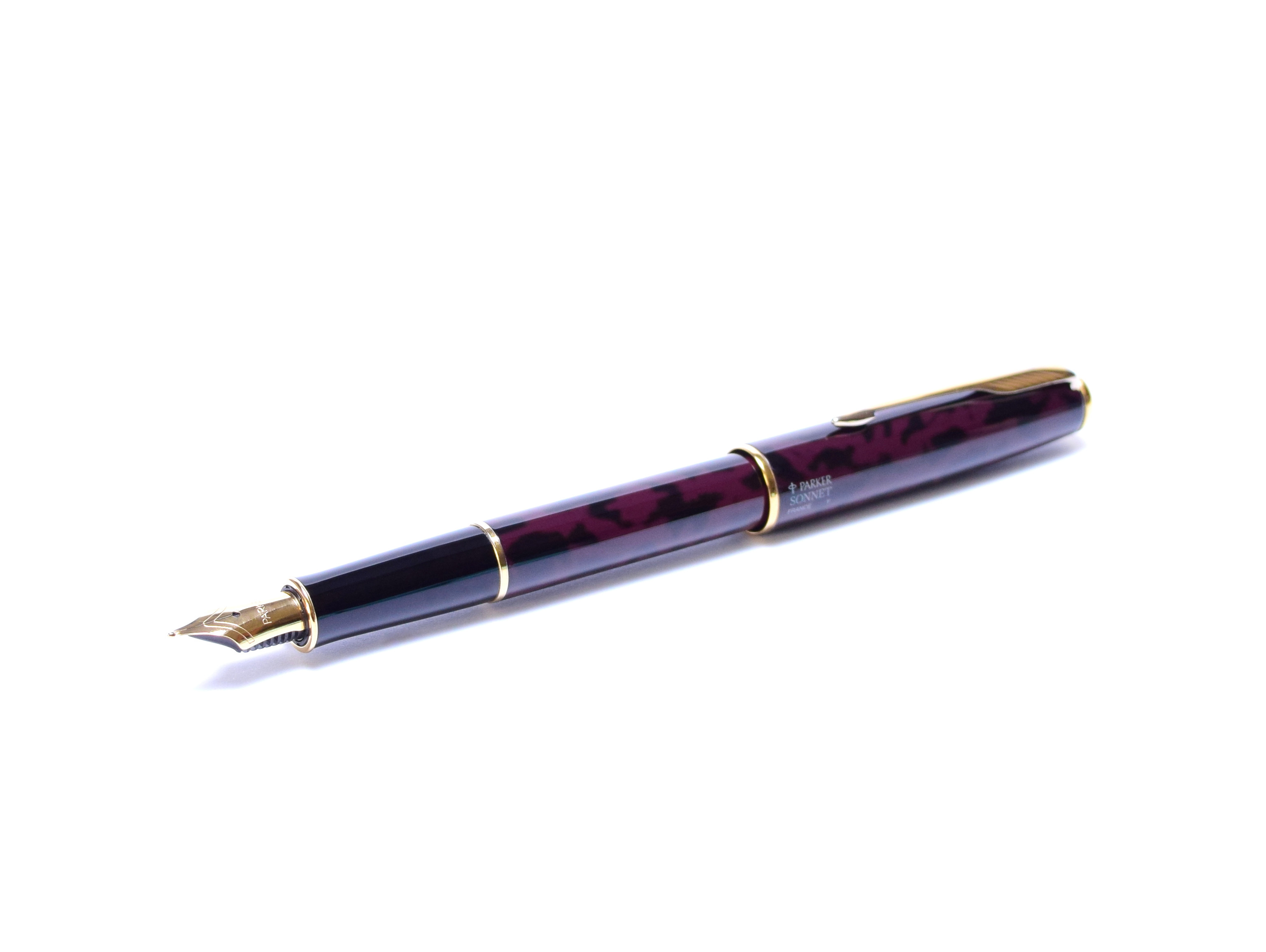 1994 Parker Sonnet Laque/Lacquer Autumn Marble Red Gold Trim M