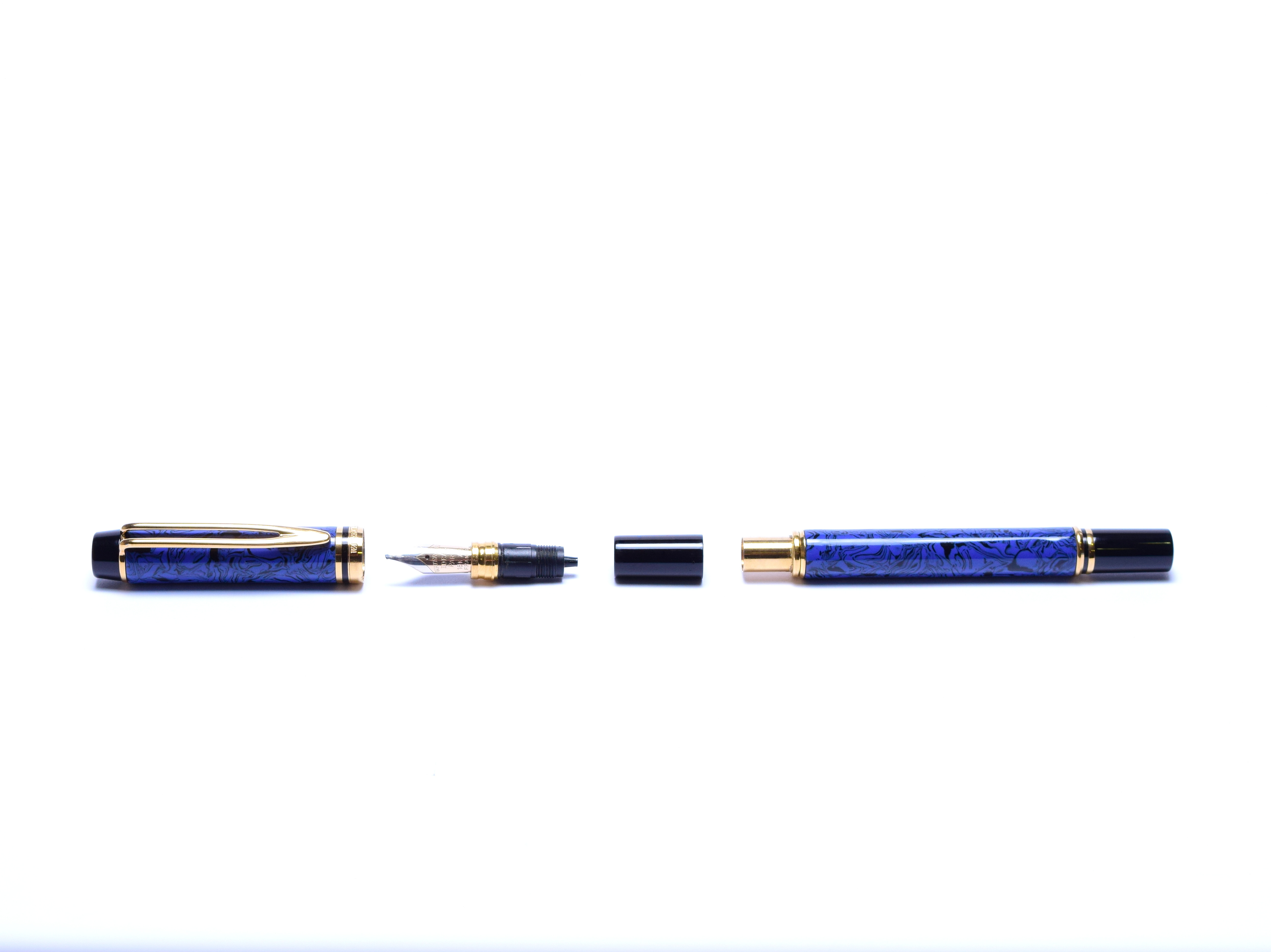 Stunning 1990 Waterman Ideal Le Man 200 Rhapsody Lapis Blue Ripple