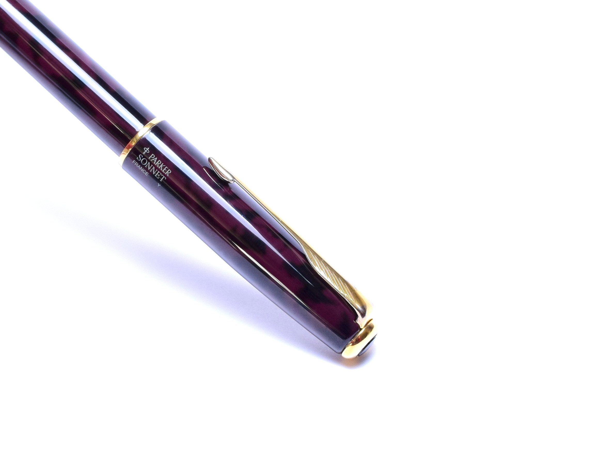 1994 Parker Sonnet Laque/Lacquer Autumn Marble Red Gold Trim M