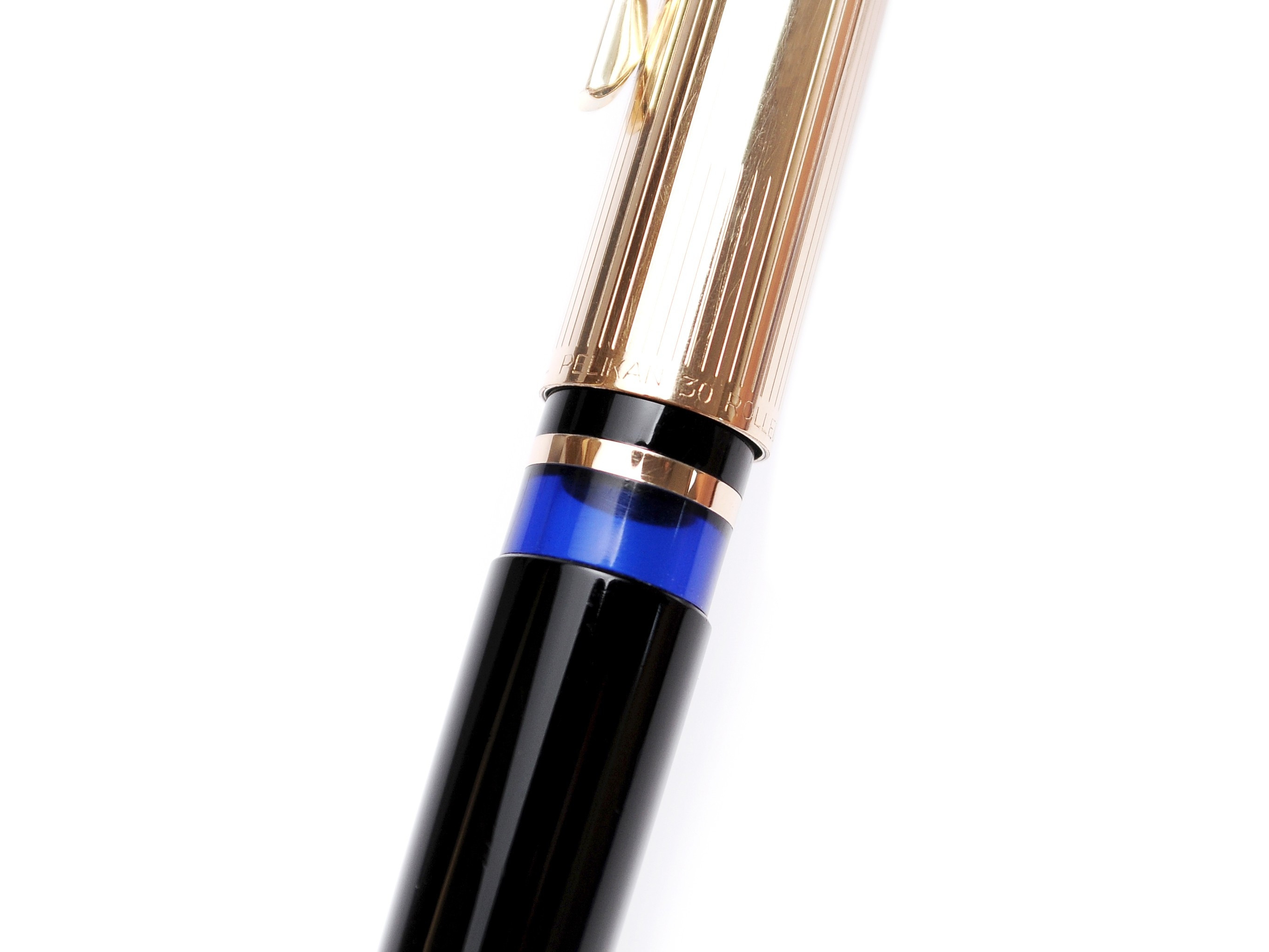 Rare PELIKAN 30 Rolled Gold & Black Resin 14K 858 EF Extra Fine Fine