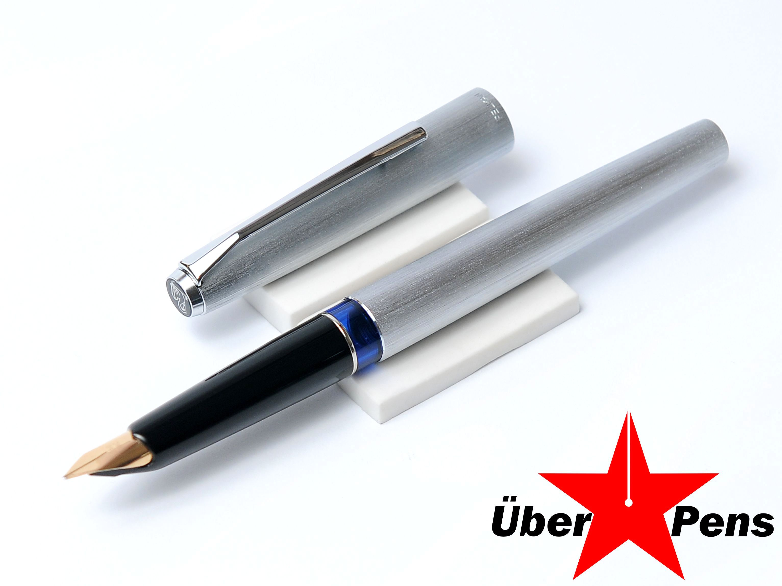 1970's Pelikan SILVEXA No. 15 Brushed Steel 18K 750 Gold OM