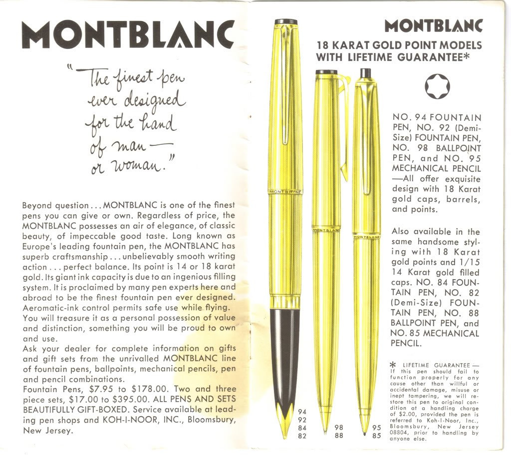 Large 1960s MONTBLANC No.14 Masterpiece Meisterstuck Black Resin