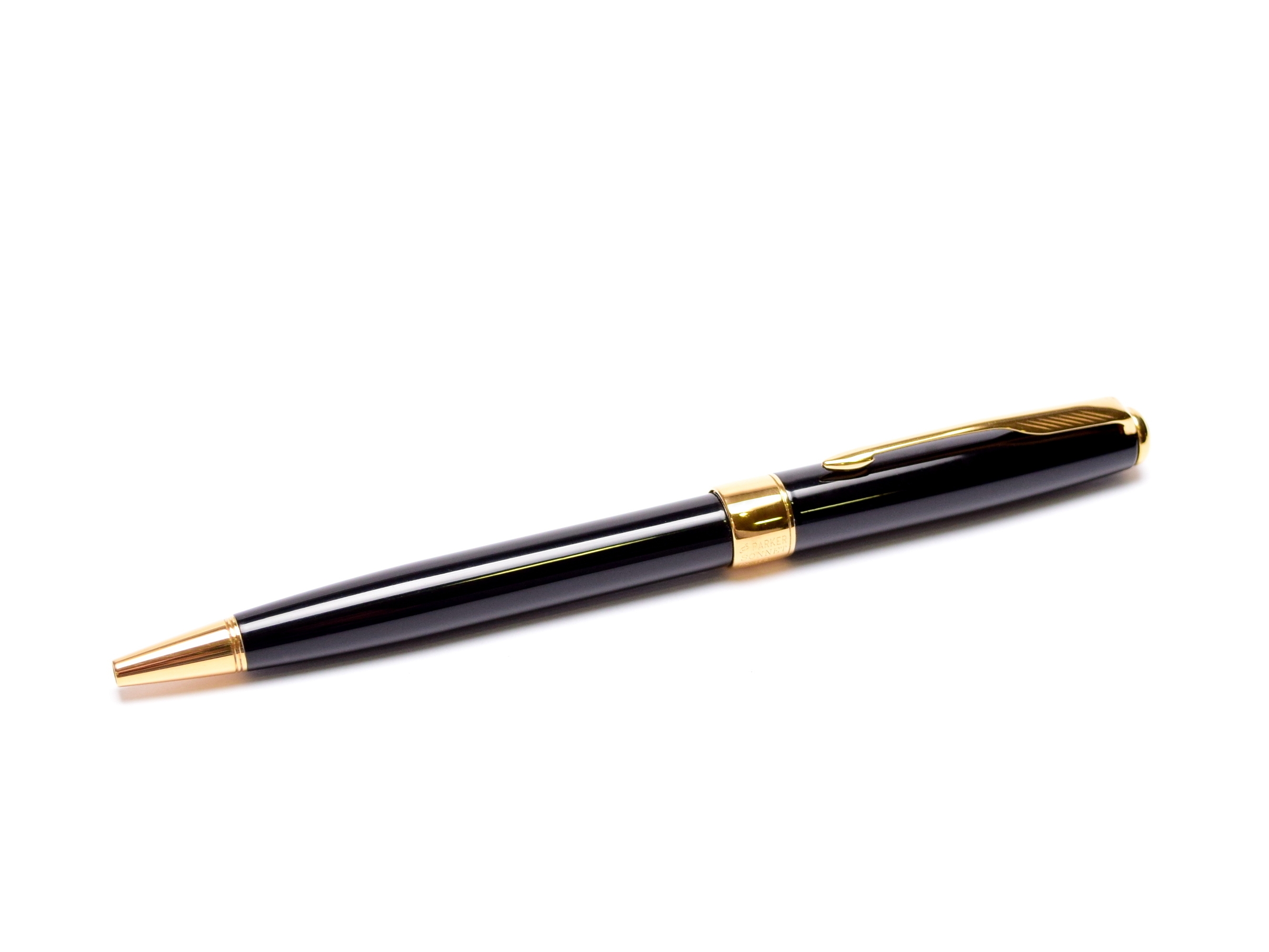 Parker Sonnet Black Lacquer & Gold Plated Trims Ballpoint Pen Made