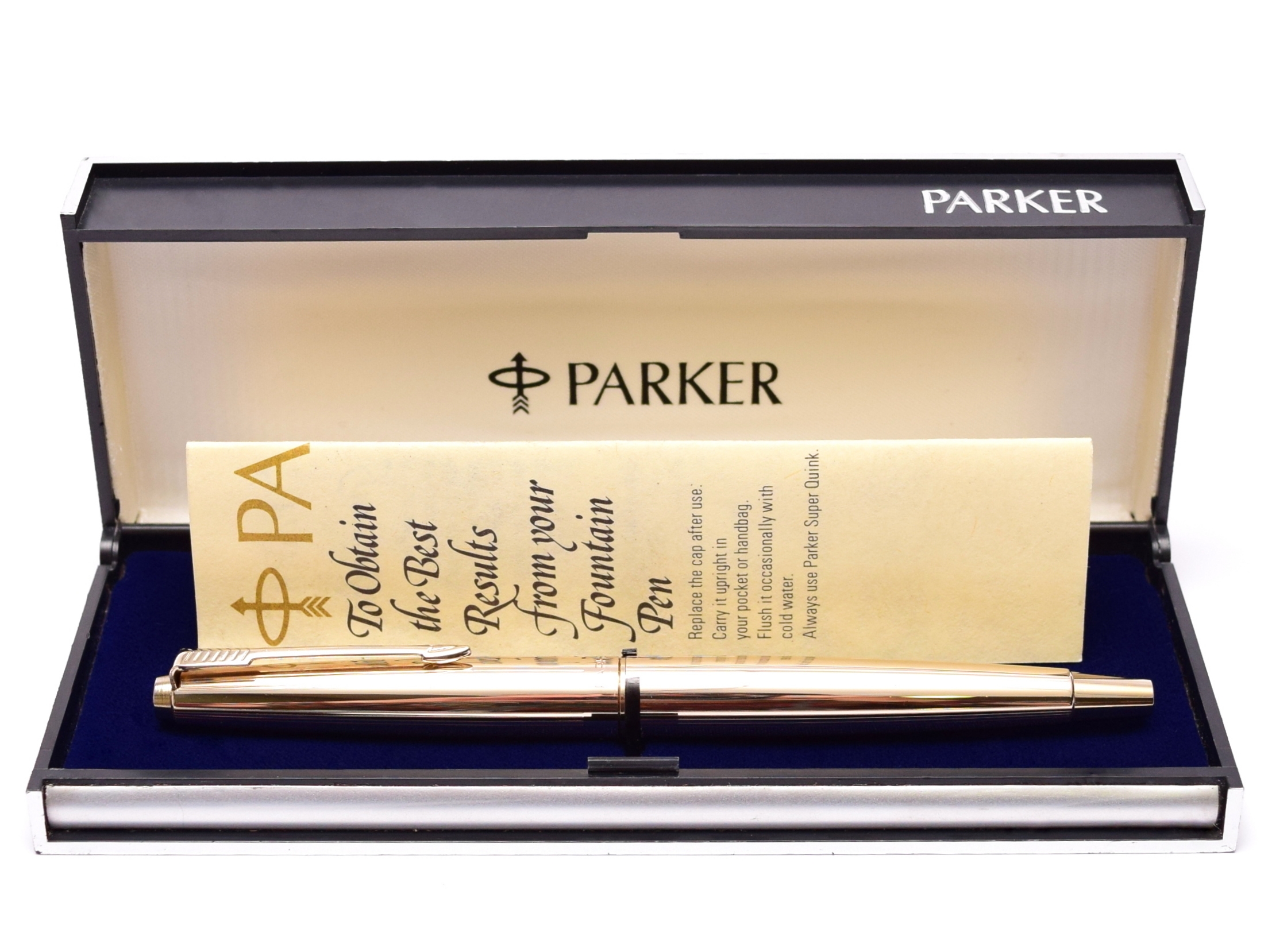 NOS 1960s Made in England PARKER 45 "Deluxe" All Rolled Gold 14K Gold F ...